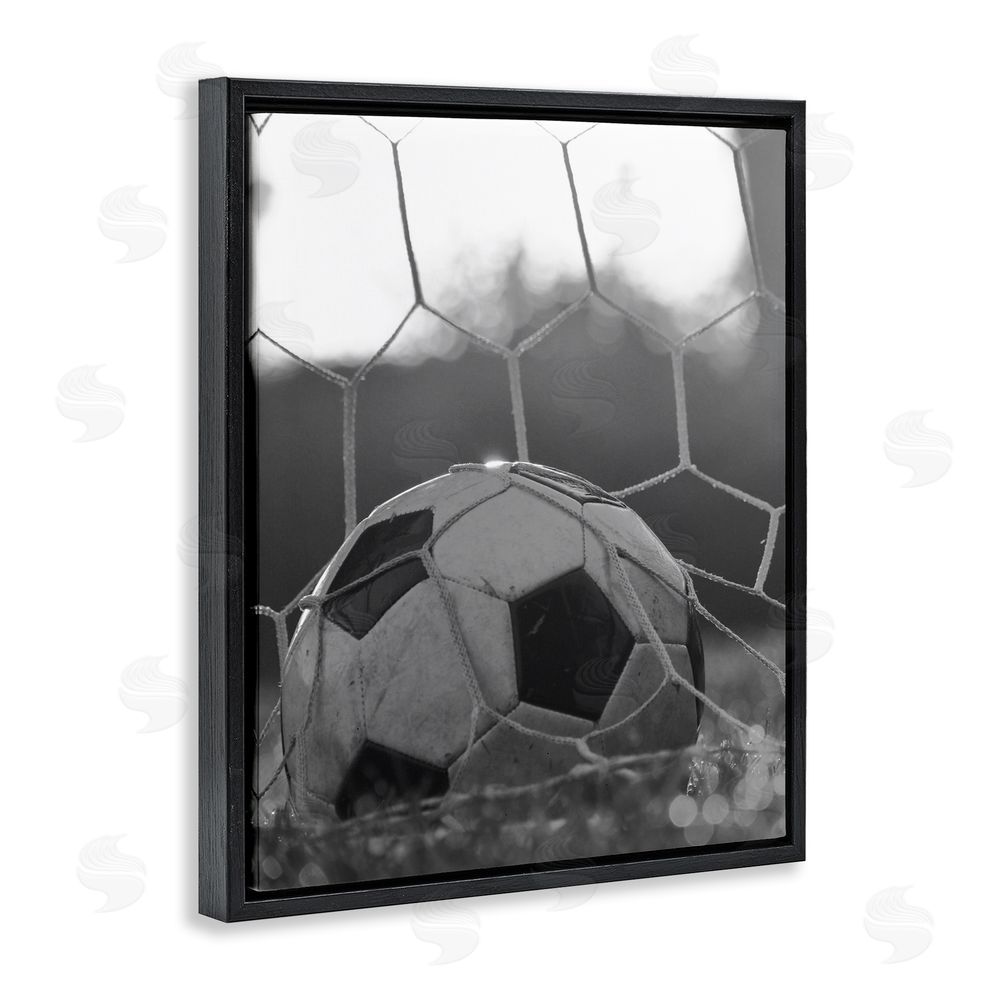 Marcus Prime Soccer Goal Score Black Floating Frame Canvas Wall Art Print