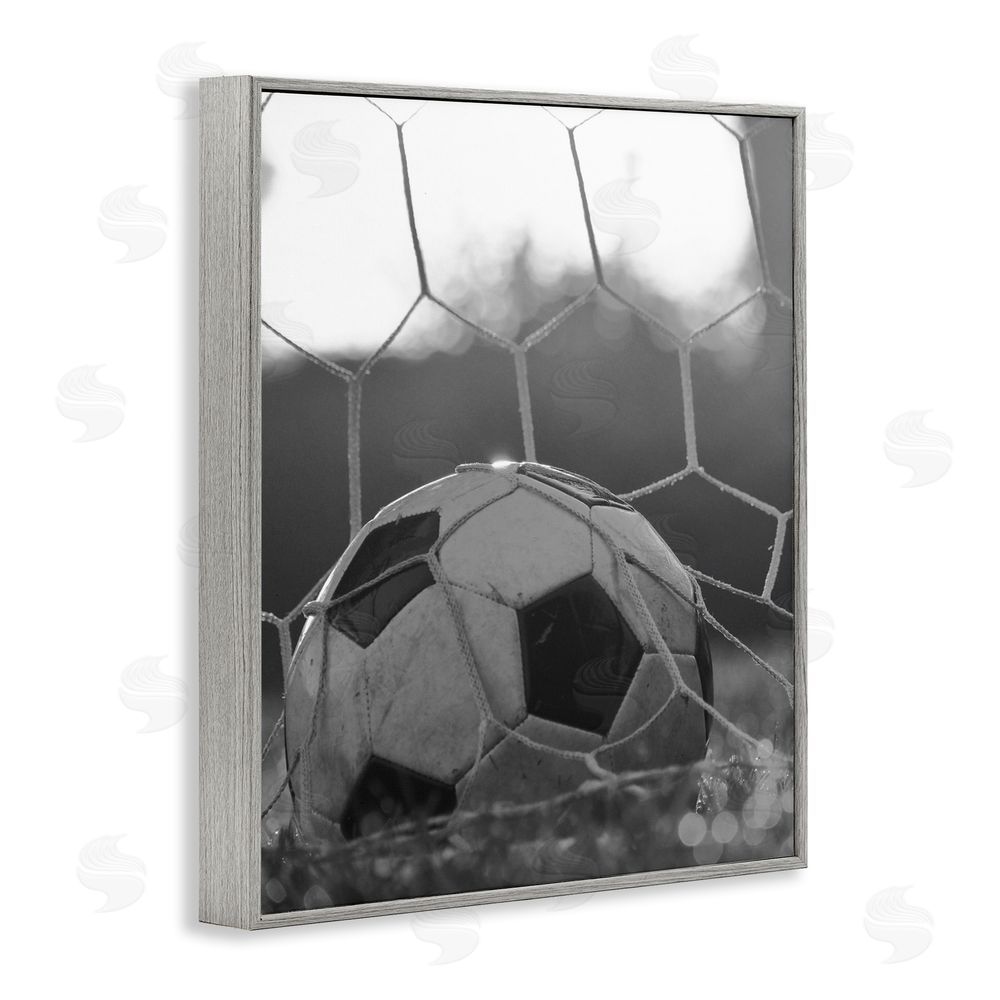 Marcus Prime Soccer Goal Score Gray Framed Giclee Wall Art Print