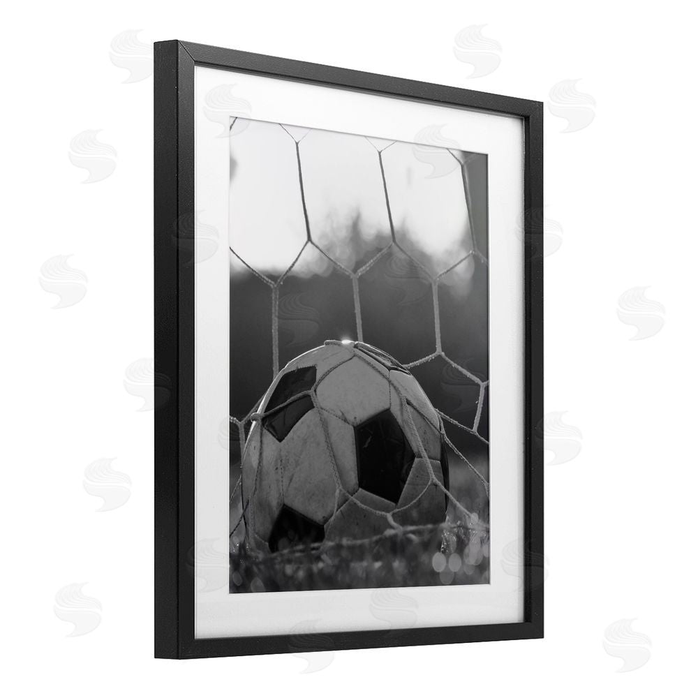 Marcus Prime Soccer Goal Score Black Framed Print Under Glass Wall Art