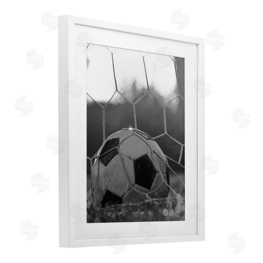 Marcus Prime Soccer Goal Score White Framed Print Under Glass Wall Art