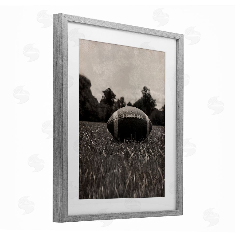 Marcus Prime Vintage Sports Football Gray Framed Print Under Glass Wall Art