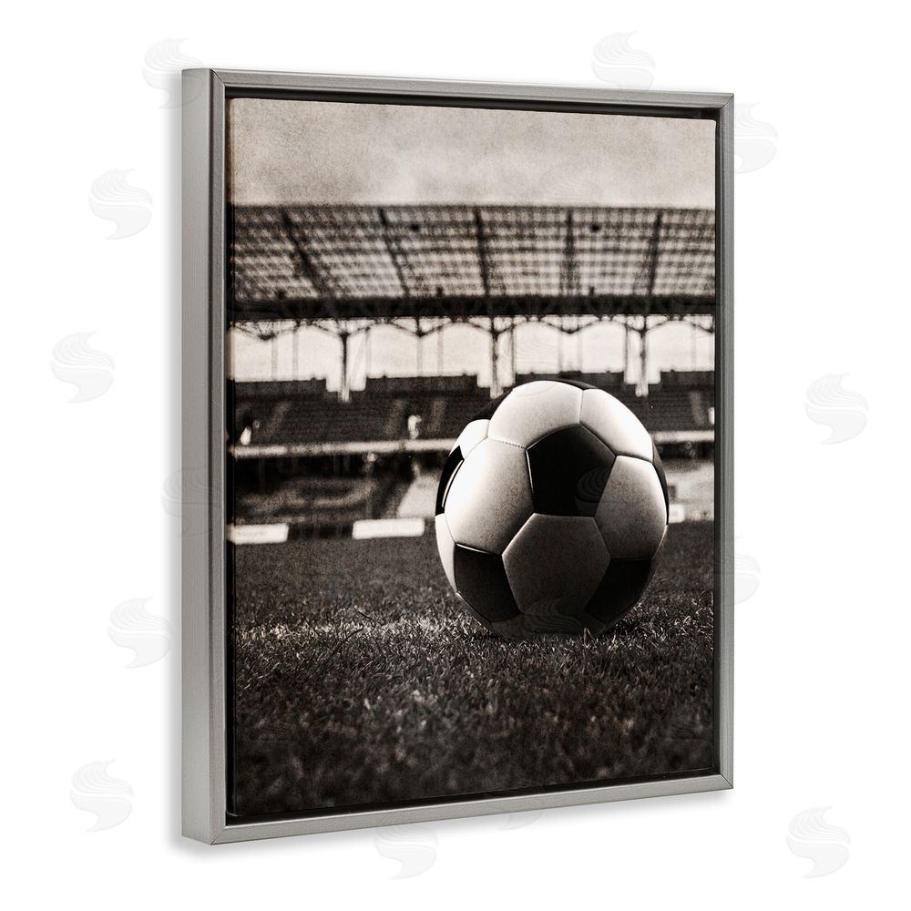 Marcus Prime Vintage Sports Soccer Gray Floating Frame Canvas Wall Art Print