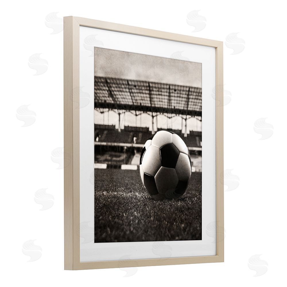 Marcus Prime Vintage Sports Soccer Brown Framed Print Under Glass Wall Art