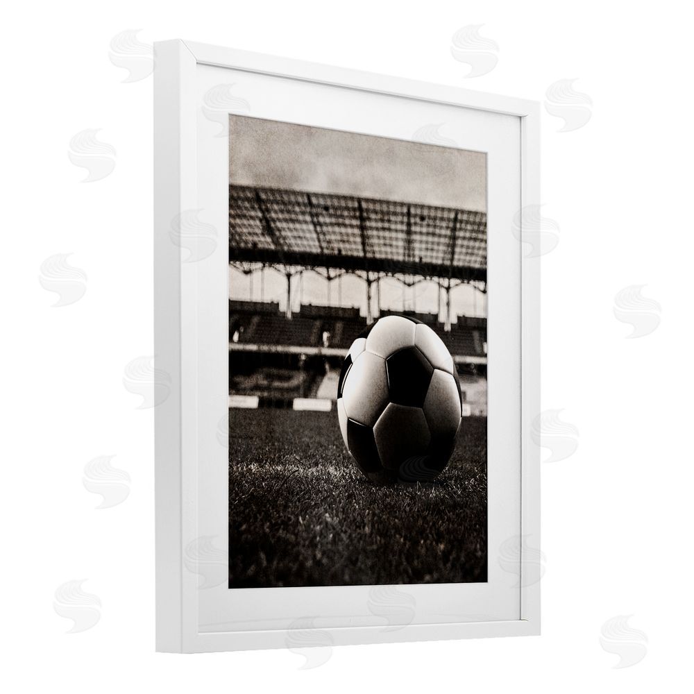 Marcus Prime Vintage Sports Soccer White Framed Print Under Glass Wall Art