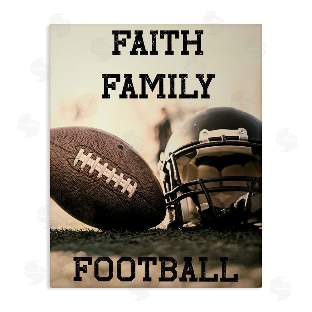 Jesse Keith Faith Family Football Stretched Canvas Wall Art Print