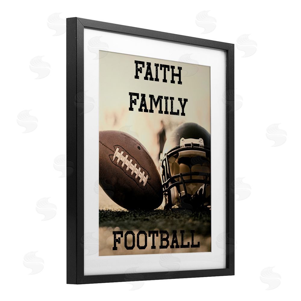 Jesse Keith Faith Family Football Black Framed Print Under Glass Wall Art