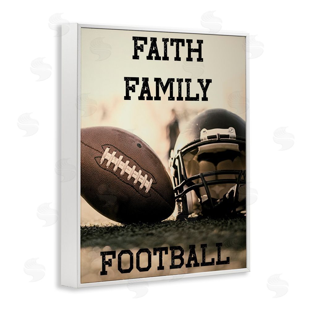 Jesse Keith Faith Family Football White Framed Giclee Wall Art Print