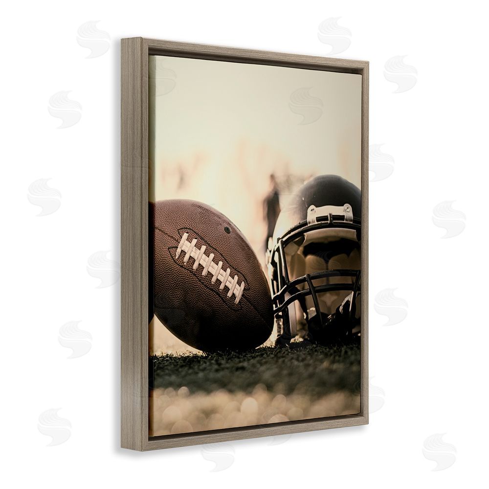 Jesse Keith Football Stand Alone Brown Floating Frame Canvas Wall Art Print