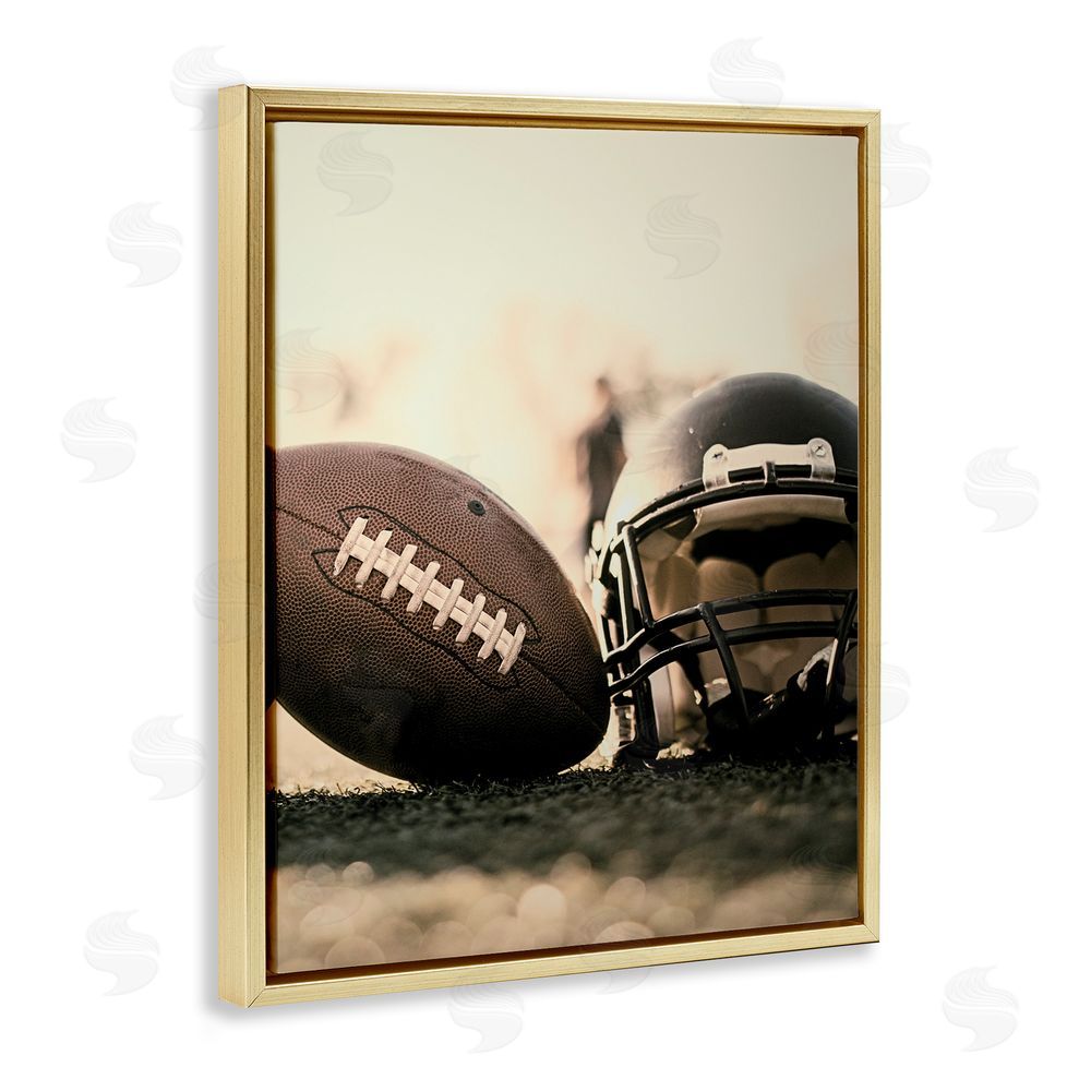 Jesse Keith Football Stand Alone Gold Floating Frame Canvas Wall Art Print