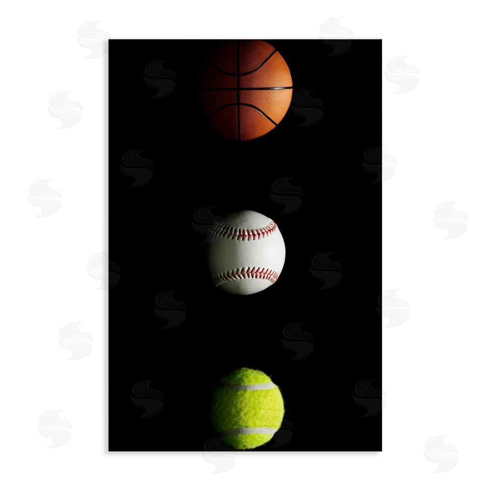 Jesse Keith Sports Balls Spotlight Stretched Canvas Wall Art Print