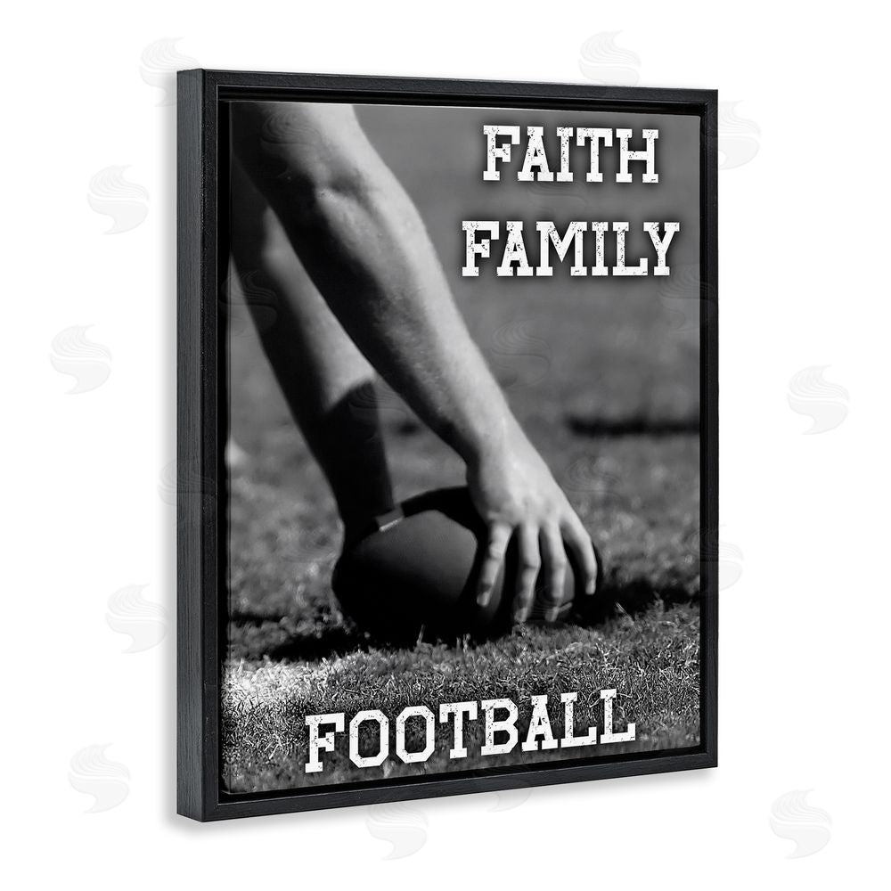 Marcus Prime Faith Family Football Hike Black Floating Frame Canvas Wall Art Print