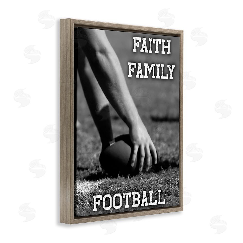 Marcus Prime Faith Family Football Hike Brown Floating Frame Canvas Wall Art Print