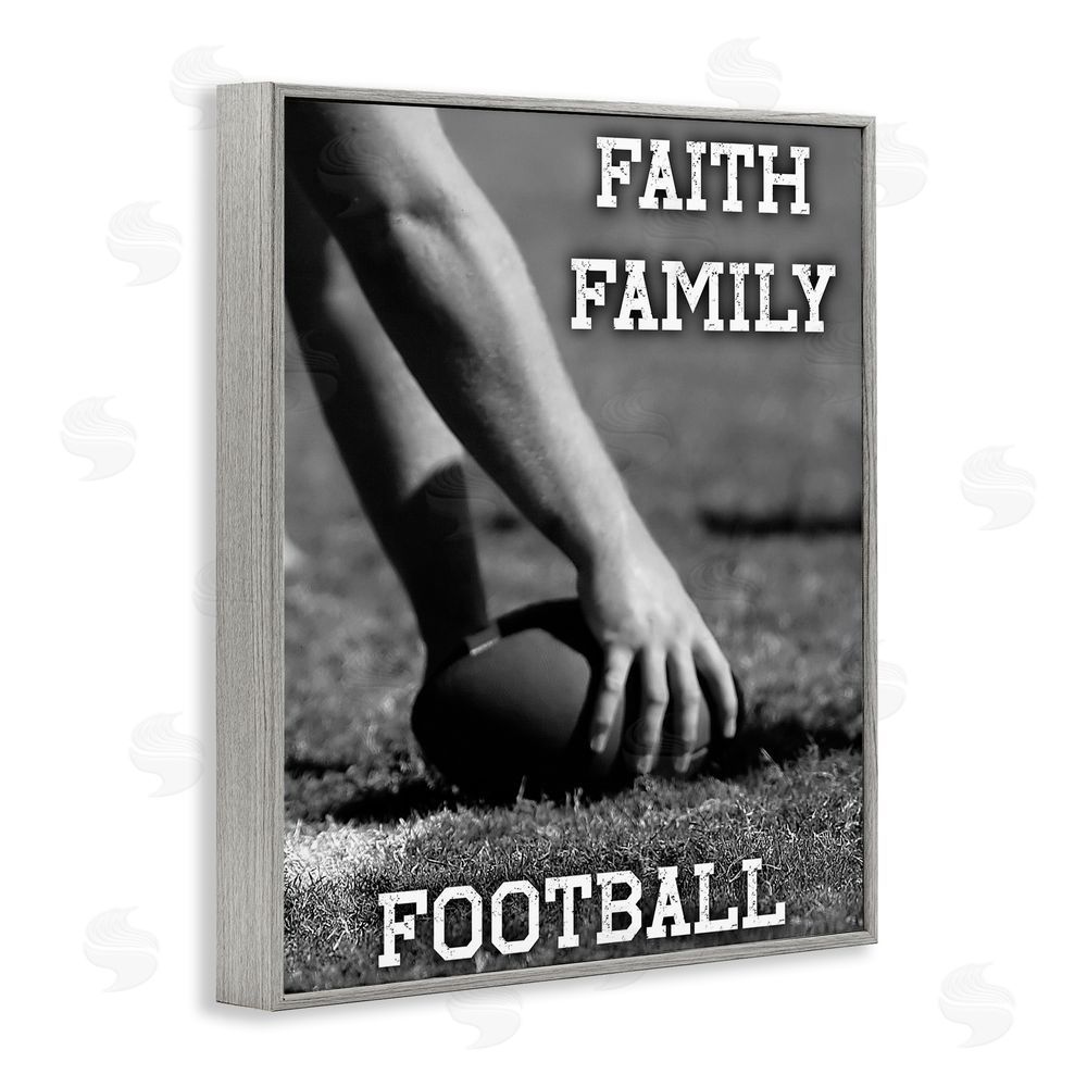 Marcus Prime Faith Family Football Hike Gray Framed Giclee Wall Art Print