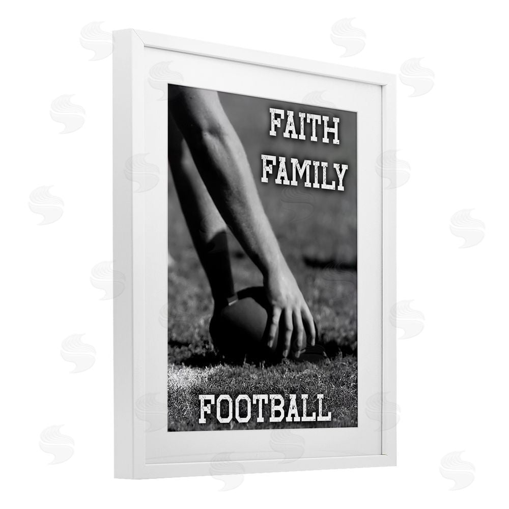 Marcus Prime Faith Family Football Hike White Framed Print Under Glass Wall Art