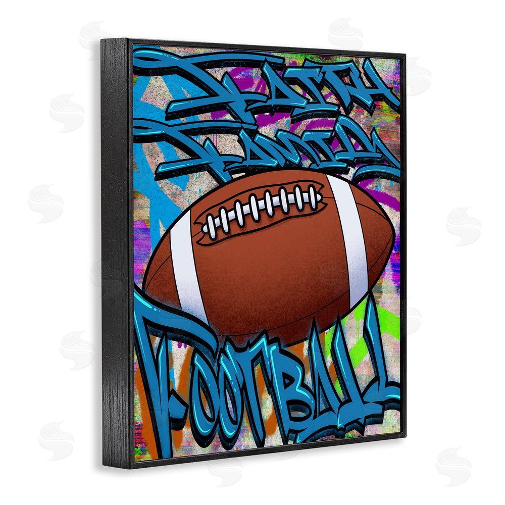 Marcus Prime Faith Family Football Graffiti Black Framed Giclee Wall Art Print