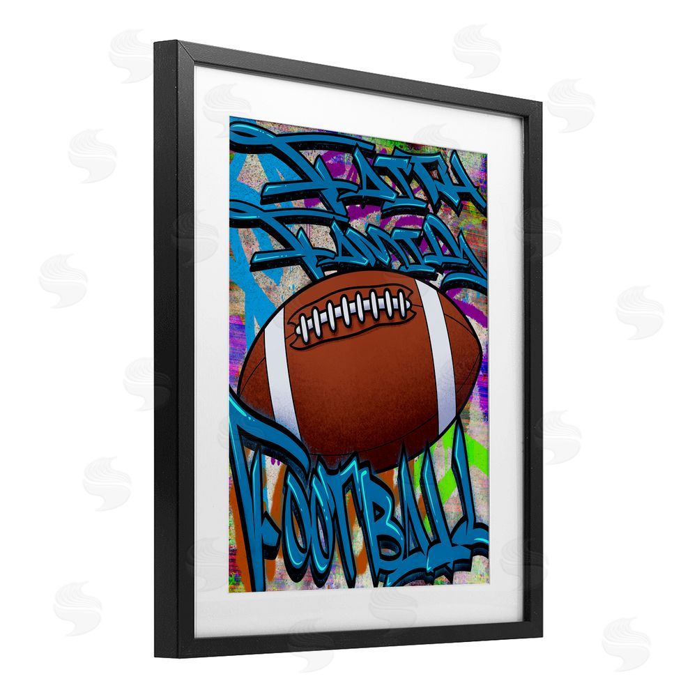 Marcus Prime Faith Family Football Graffiti Black Framed Print Under Glass Wall Art
