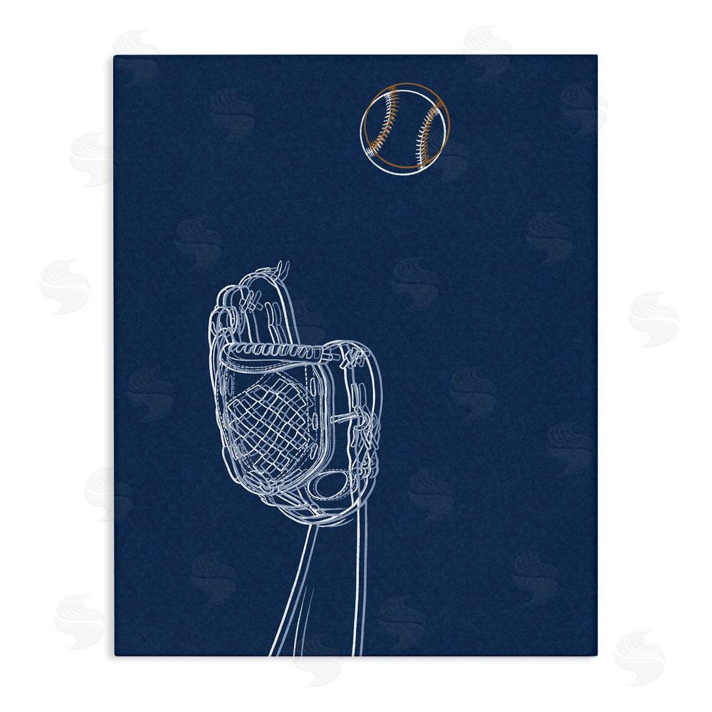 Marcus Prime Baseball Lines Contour Stretched Canvas Wall Art Print