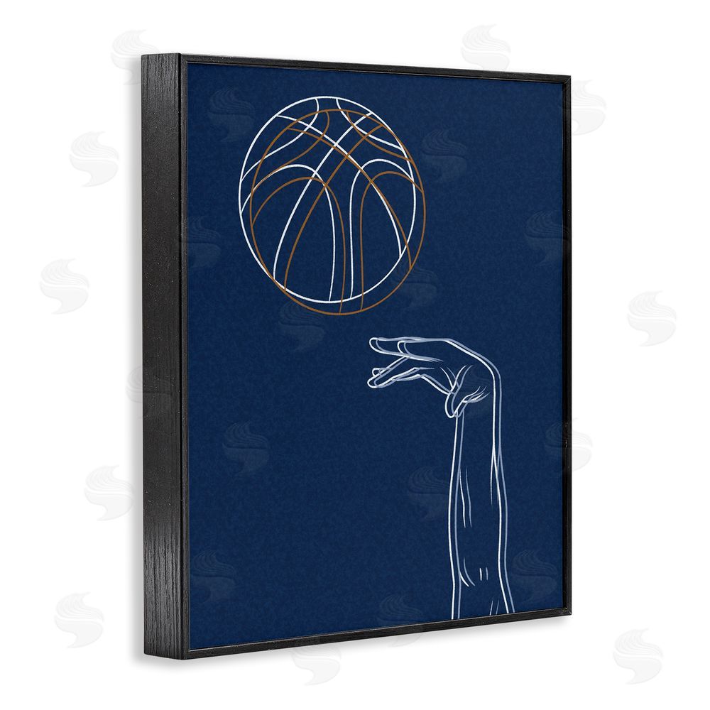 Marcus Prime Basketball Lines Contour Black Framed Giclee Wall Art Print