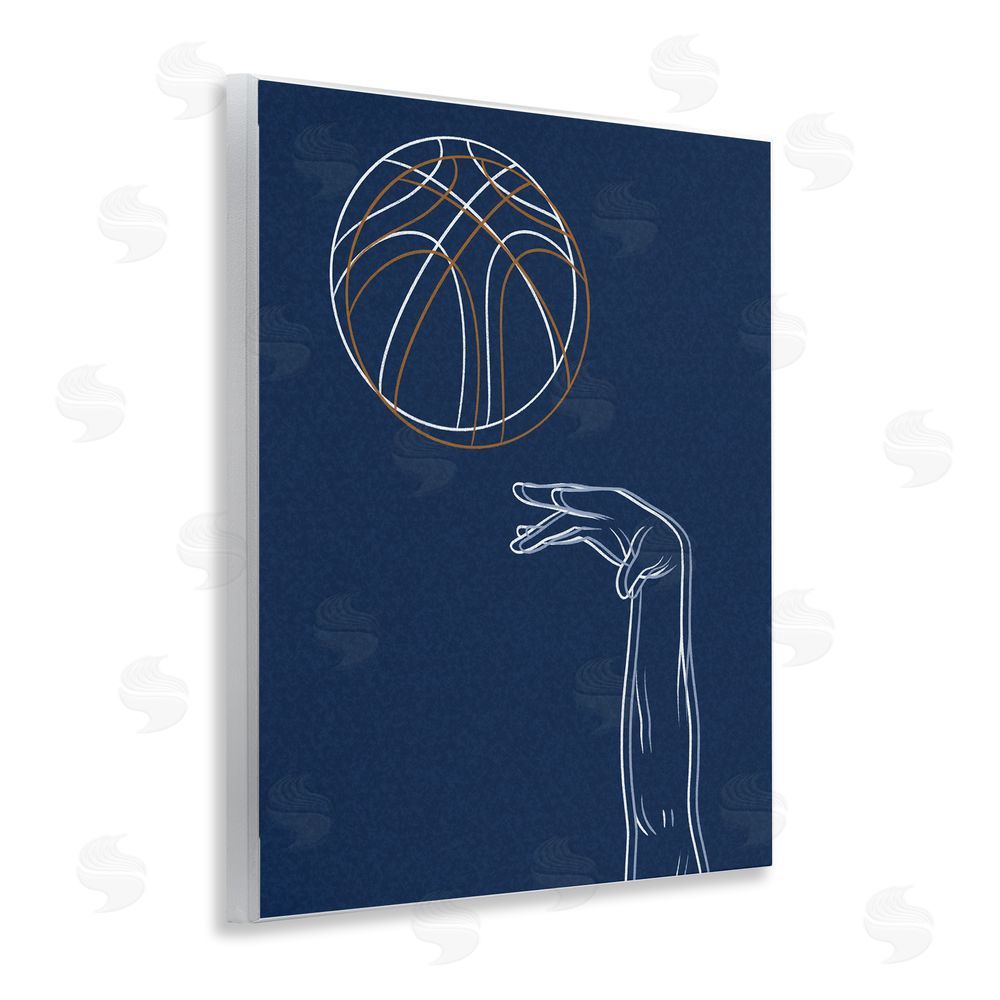 Marcus Prime Basketball Lines Contour Wooden Wall Plaque Art Print