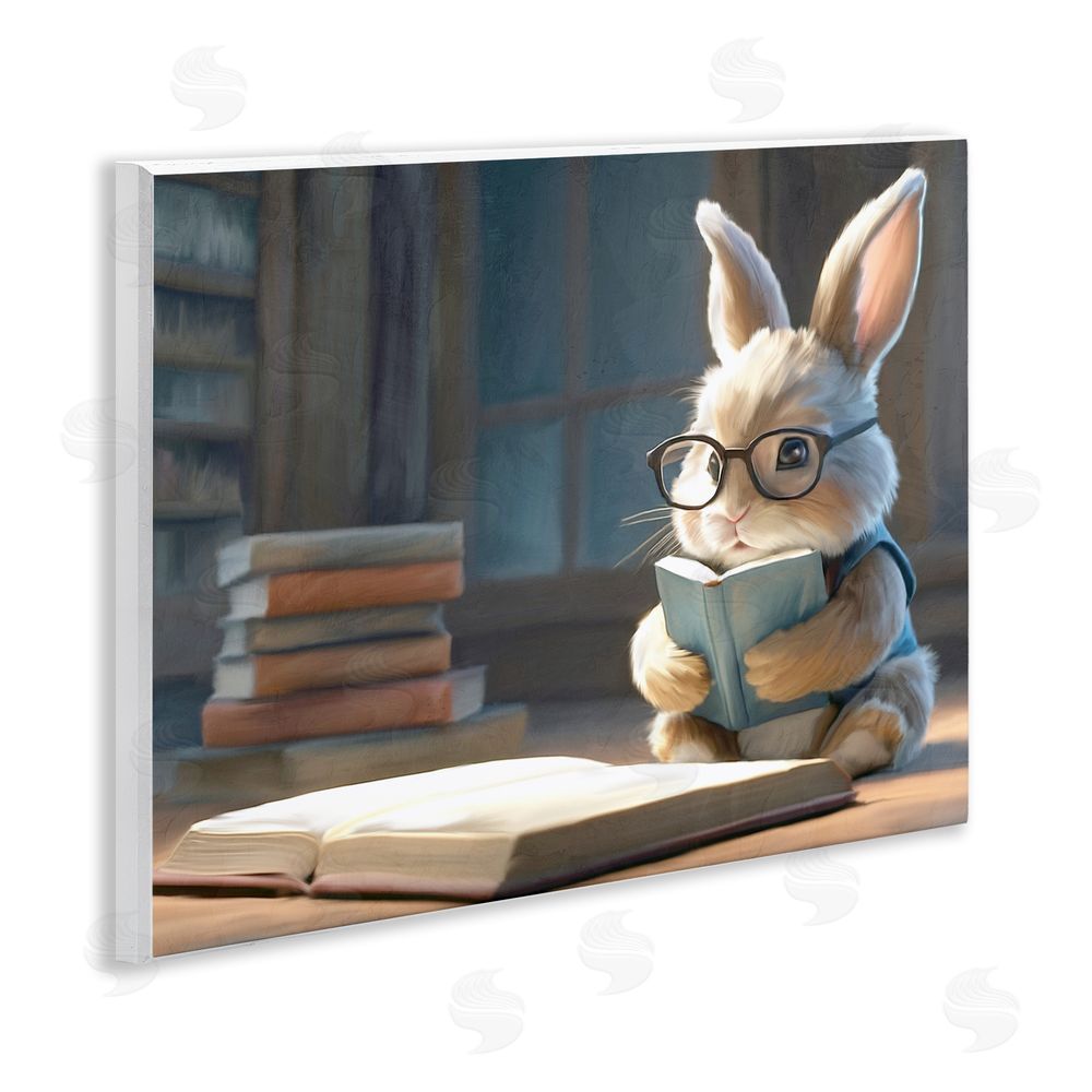Kim Allen Bookish Bunny at Desk Wall Plaque Art Print