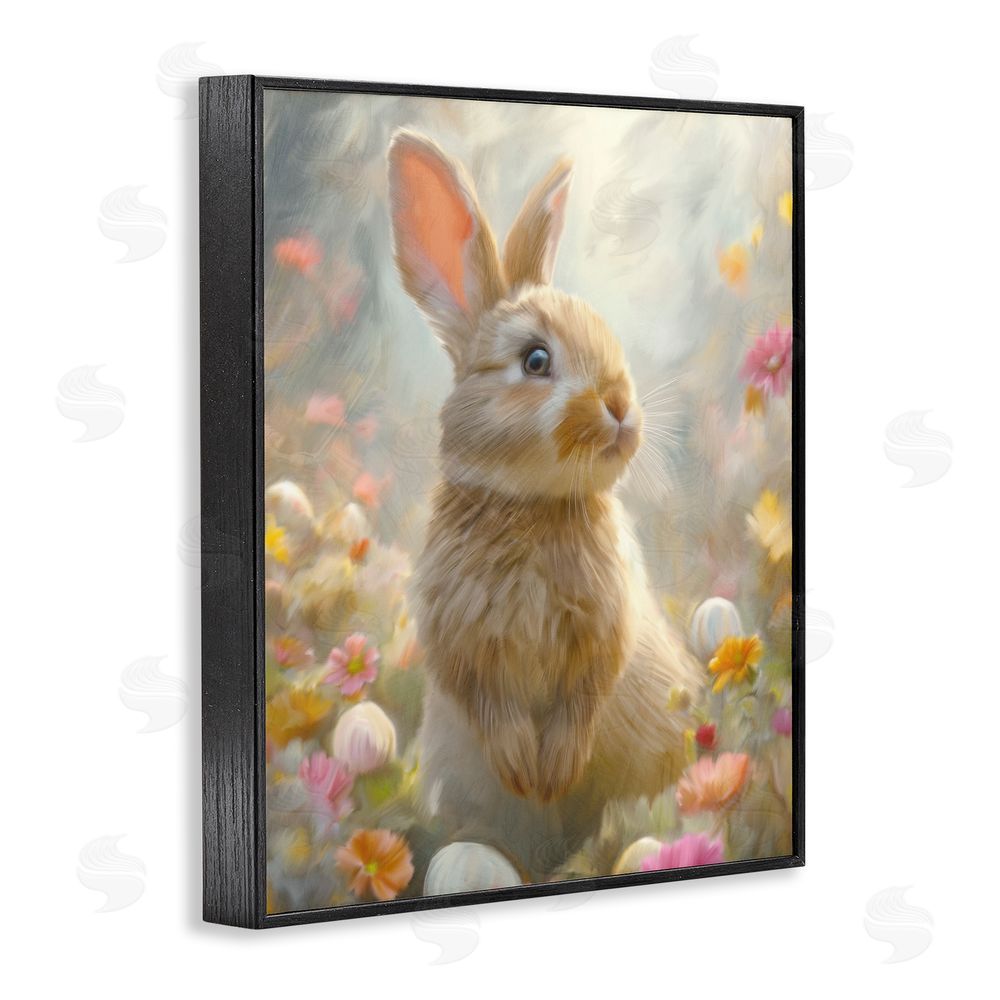 Kim Allen Bunny Dreams Meadow Black Framed Giclee Wall Art Print