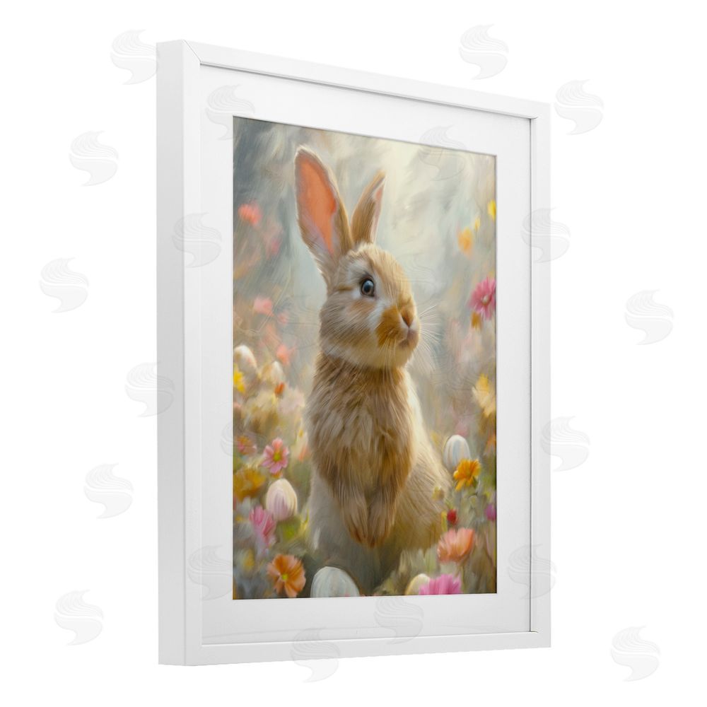 Kim Allen Bunny Dreams Meadow White Framed Print Under Glass Wall Art