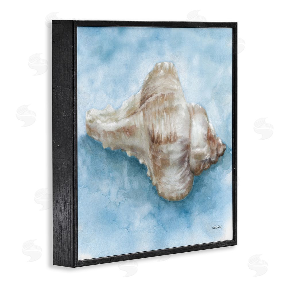 Leslie Trimbach Coastal Calm Conch Black Framed Giclee Wall Art Print