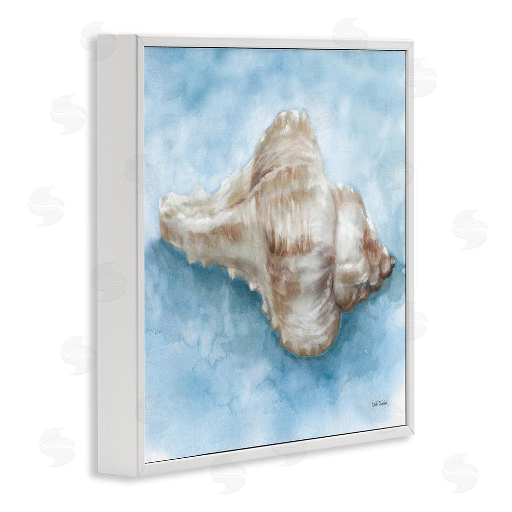 Leslie Trimbach Coastal Calm Conch White Framed Giclee Wall Art Print