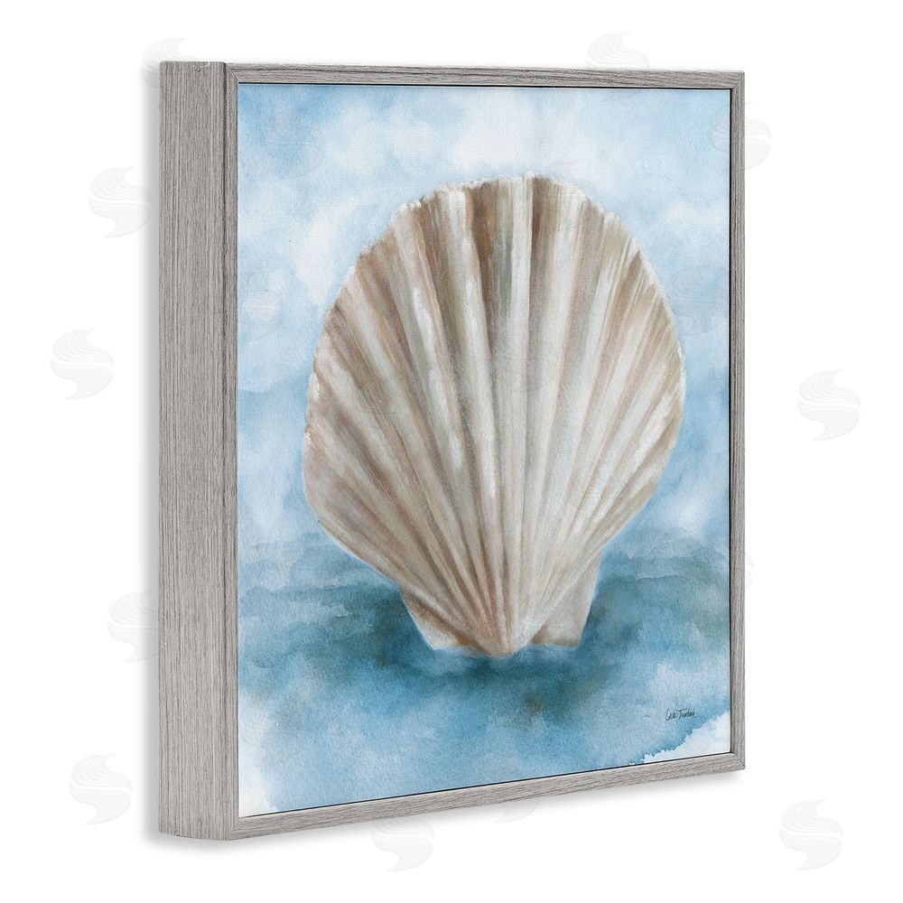 Leslie Trimbach Coastal Calm Clamshell Gray Framed Giclee Wall Art Print