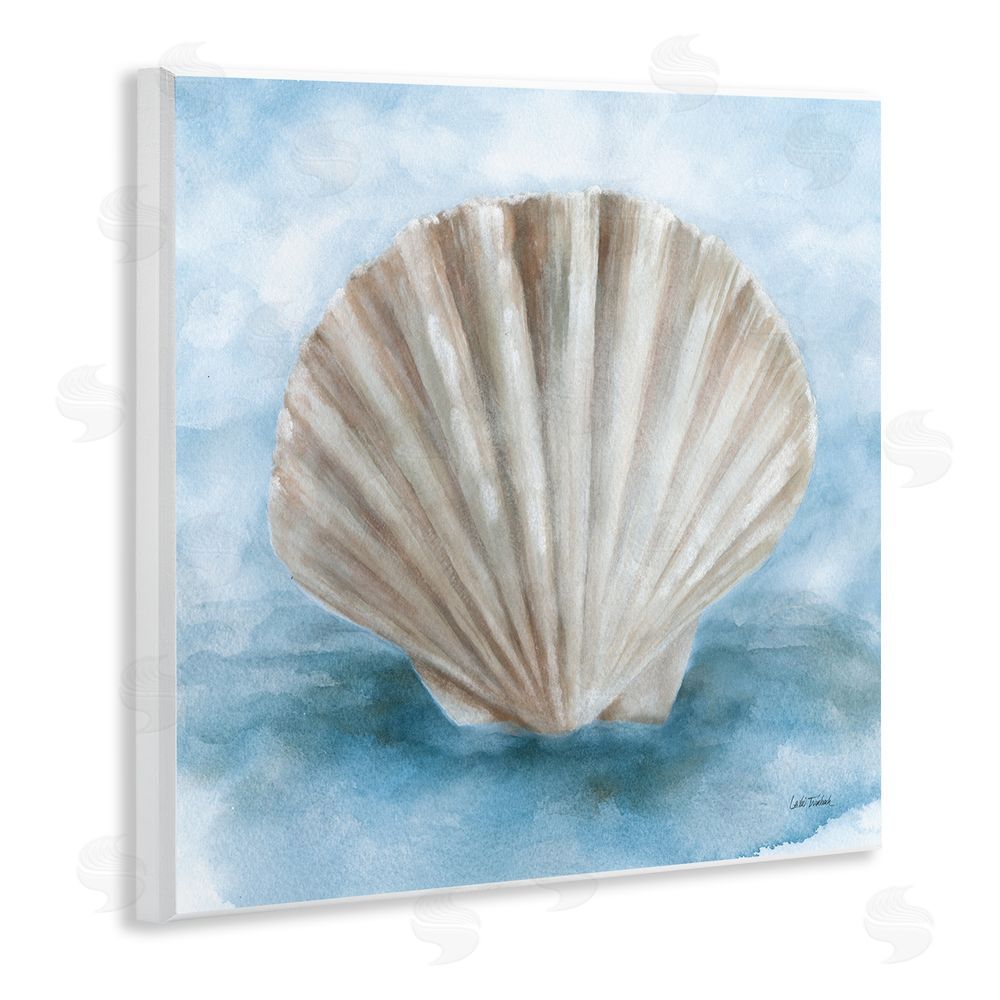 Leslie Trimbach Coastal Calm Clamshell Wooden Wall Plaque Art Print