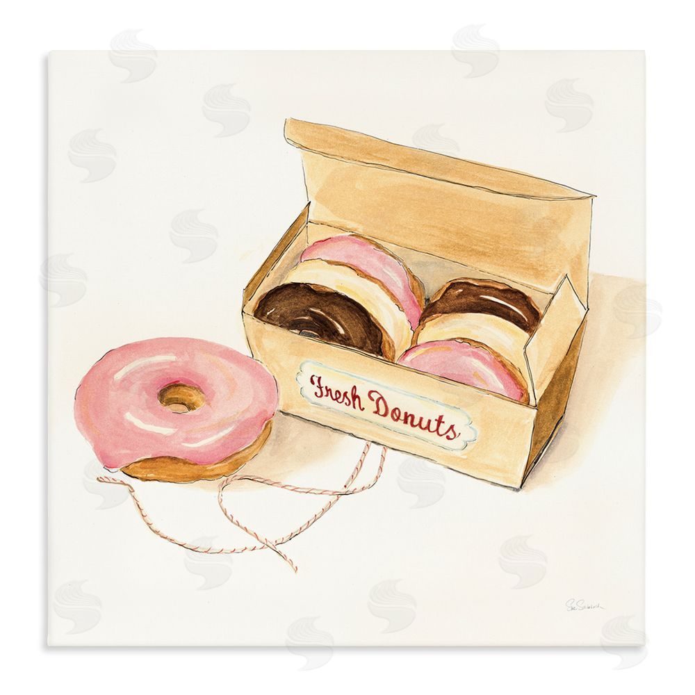 Sue Schlabach Box of Fresh Donuts Stretched Canvas Wall Art Print