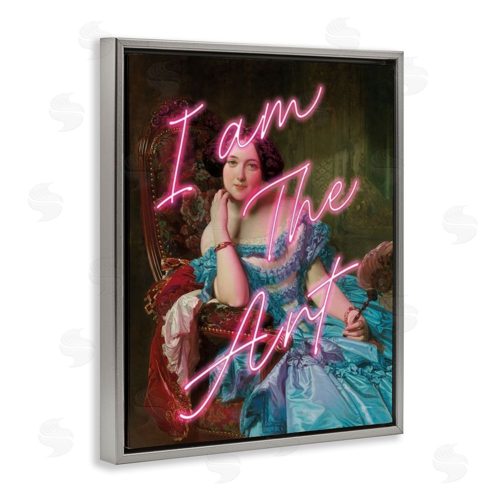 Mary Urban I Am The Art Portrait Gray Floating Frame Canvas Wall Art Print
