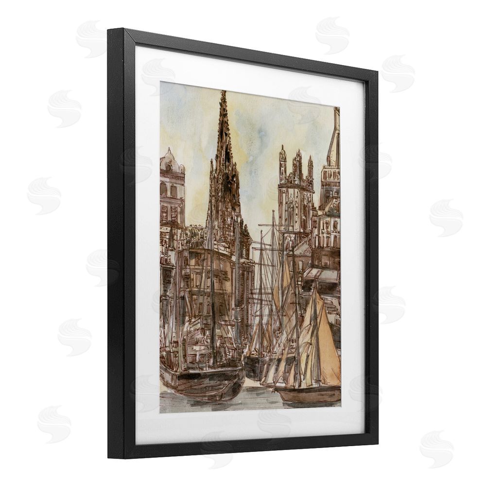 Melissa Wang Salted Remnants Harbor Black Framed Print Under Glass Wall Art