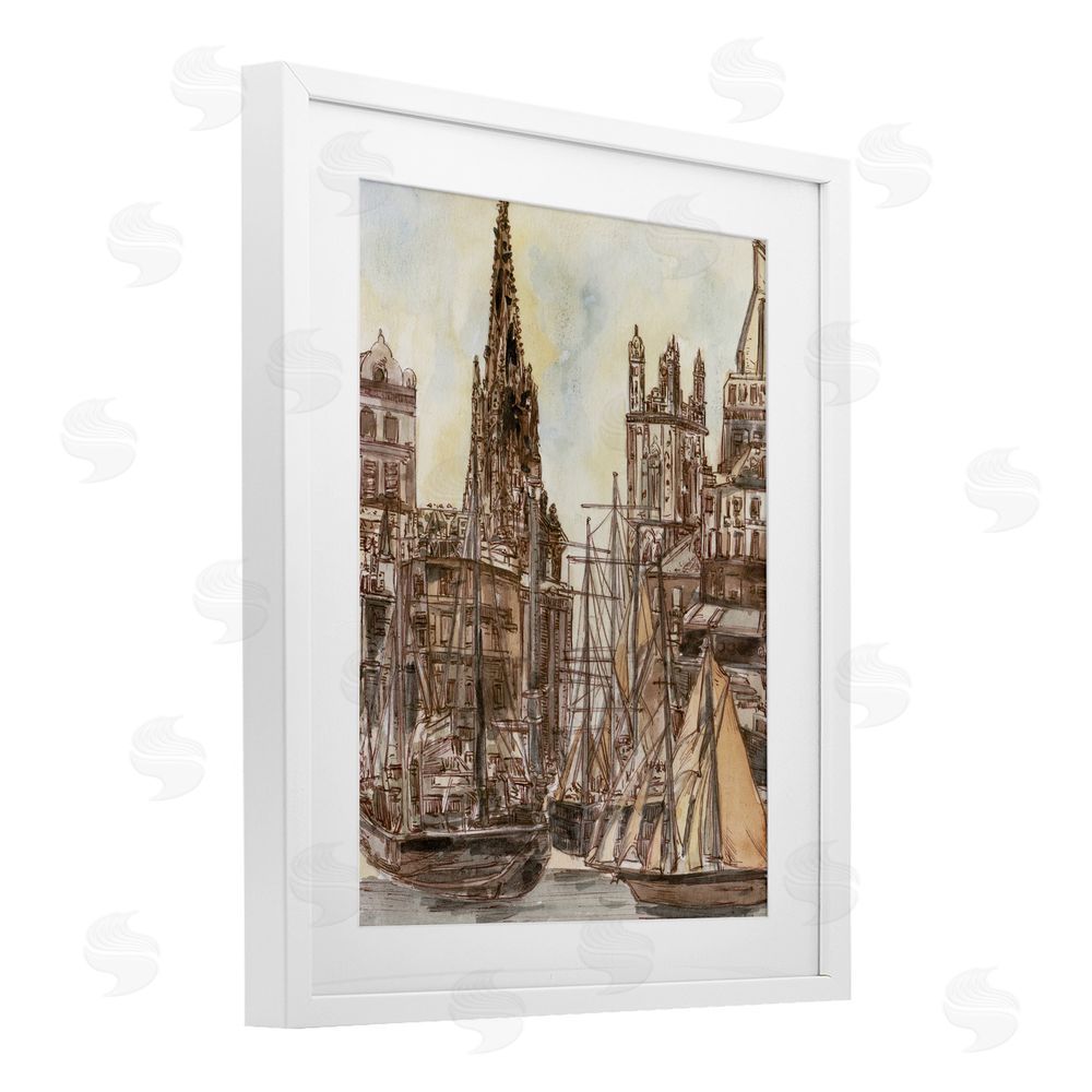 Melissa Wang Salted Remnants Harbor White Framed Print Under Glass Wall Art