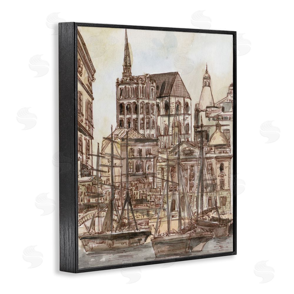 Melissa Wang Harbor of Salted Remnants Black Framed Giclee Wall Art Print