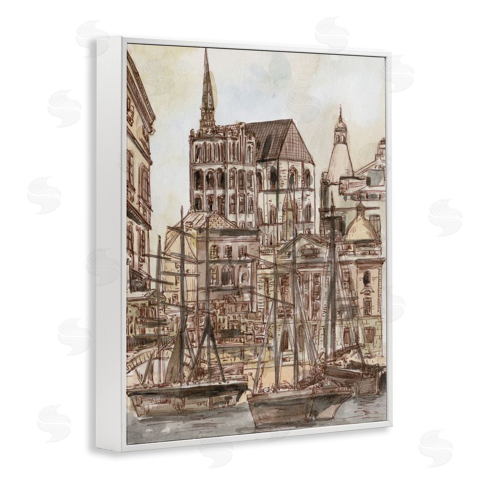 Melissa Wang Harbor of Salted Remnants White Framed Giclee Wall Art Print