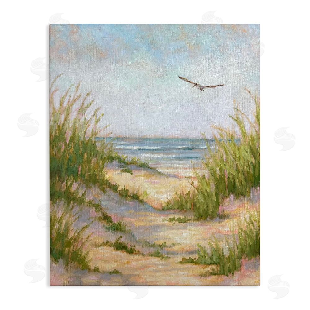 Linda Sperruzzi Peaceful Beach Sand Dunes Stretched Canvas Wall Art Print