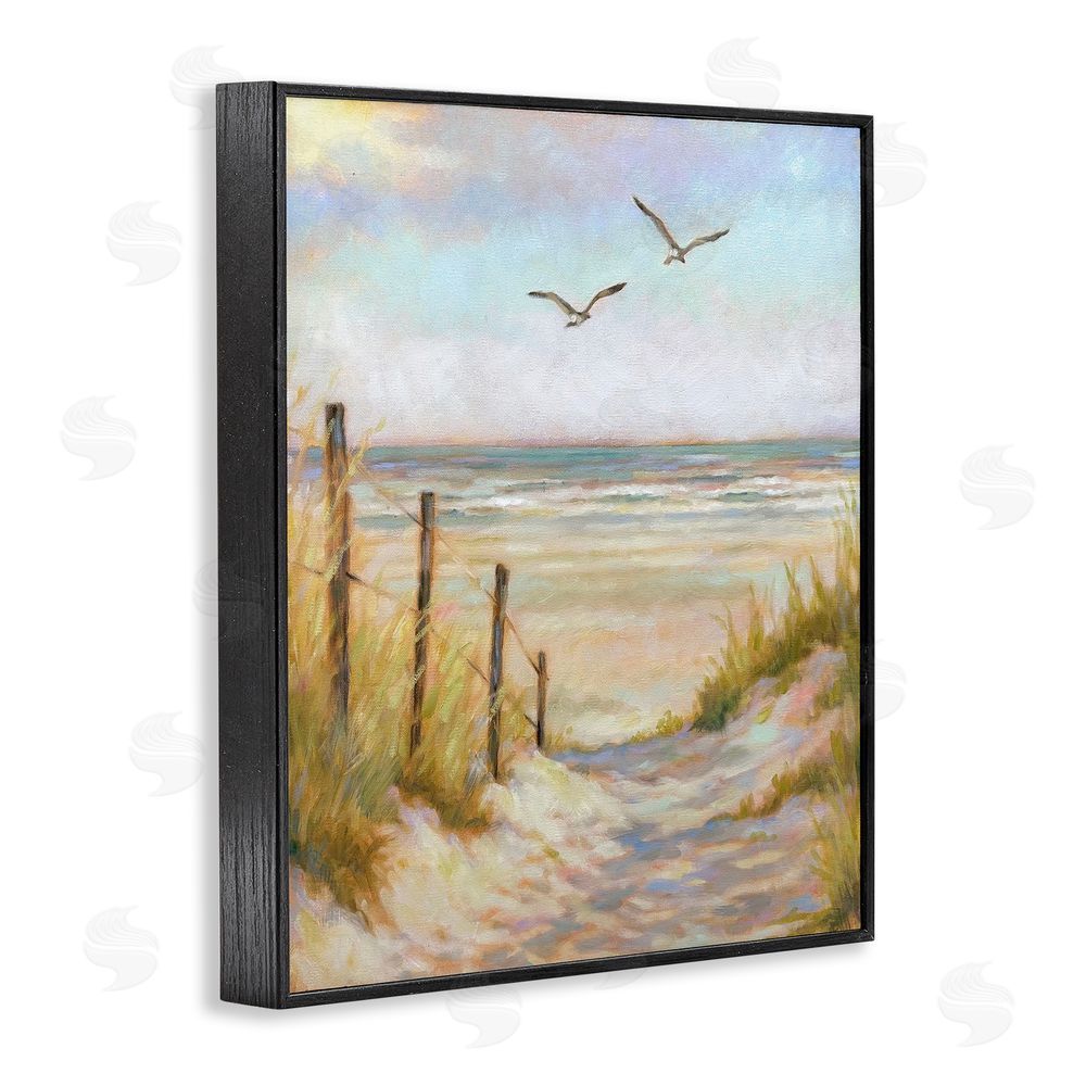 Linda Sperruzzi Tranquility Beach Coastal Path Black Framed Giclee Wall Art Print