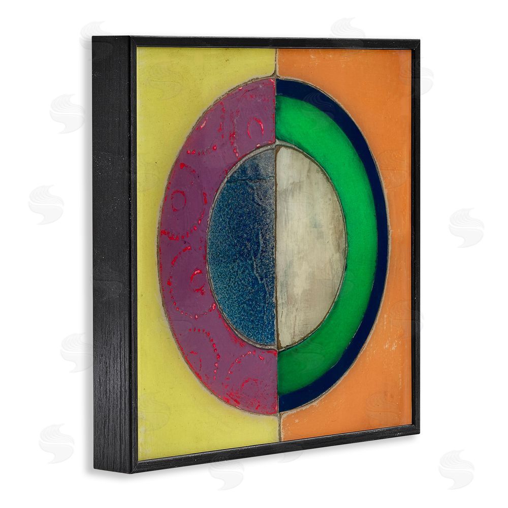Matthew Finger Muted Round Color Black Black Framed Giclee Wall Art Print
