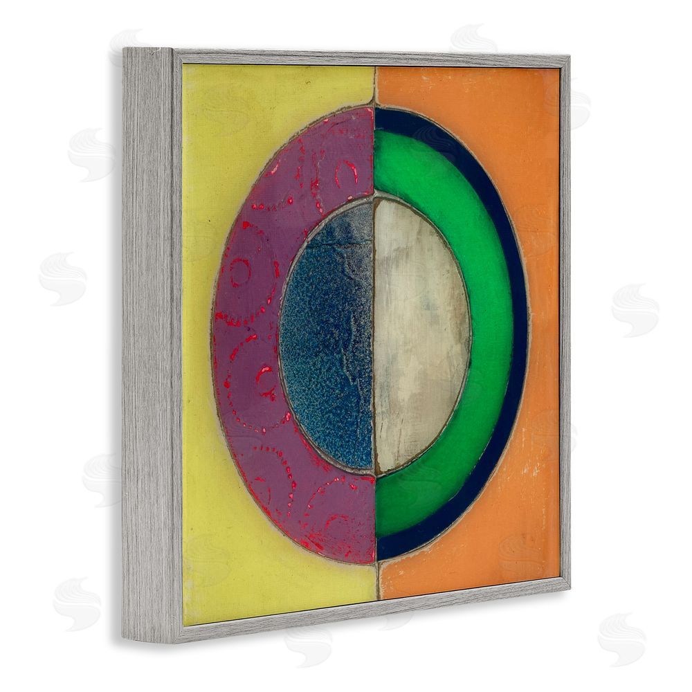 Matthew Finger Muted Round Color Black Gray Framed Giclee Wall Art Print