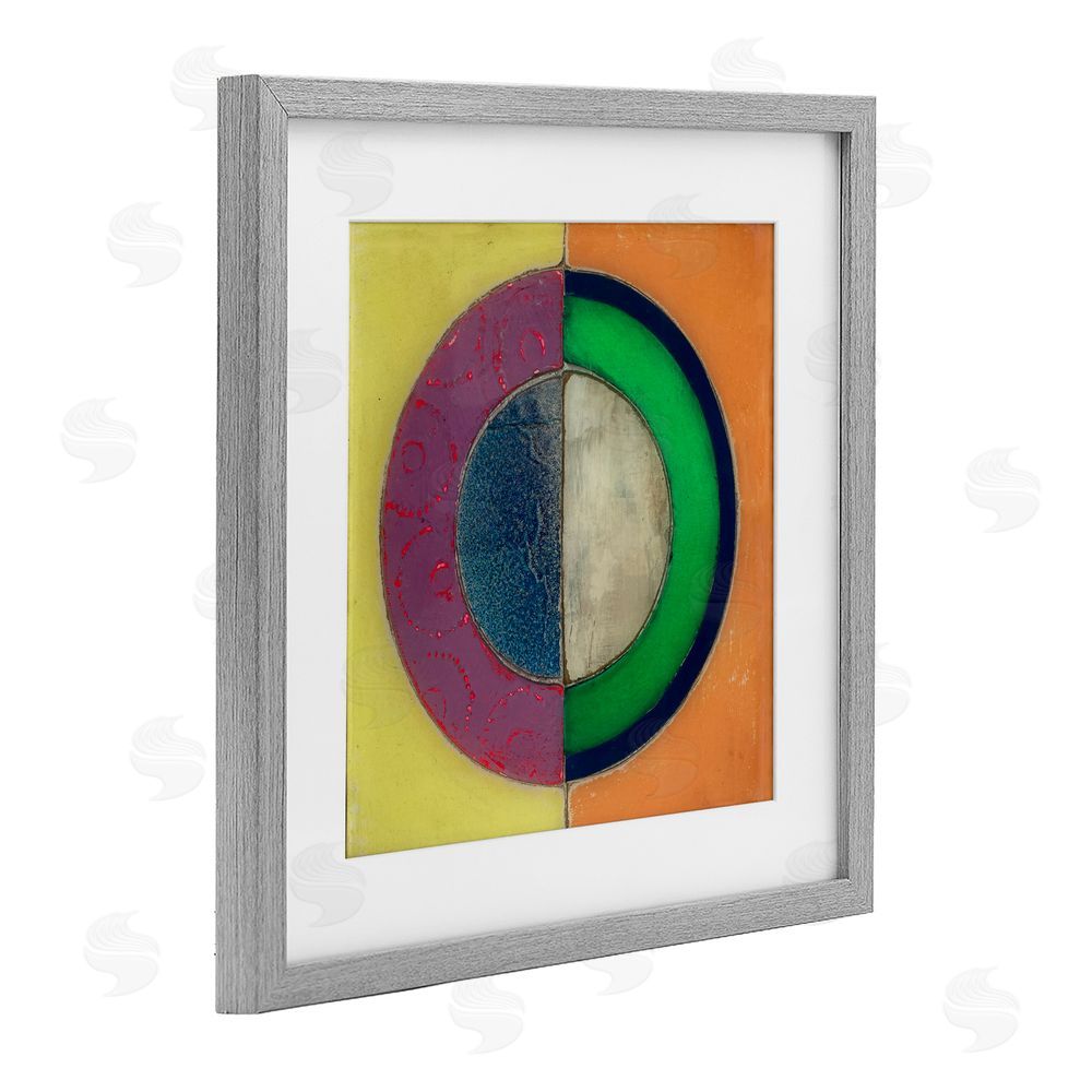 Matthew Finger Muted Round Color Black Gray Framed Print Under Glass Wall Art