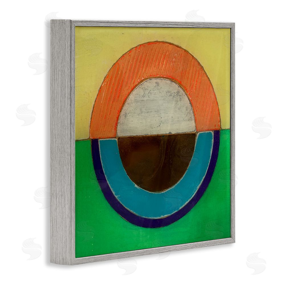 Matthew Finger Balanced Circle Symmetry Gray Framed Giclee Wall Art Print