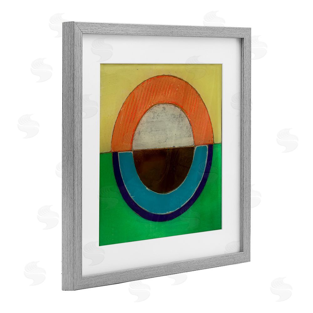 Matthew Finger Balanced Circle Symmetry Gray Framed Print Under Glass Wall Art