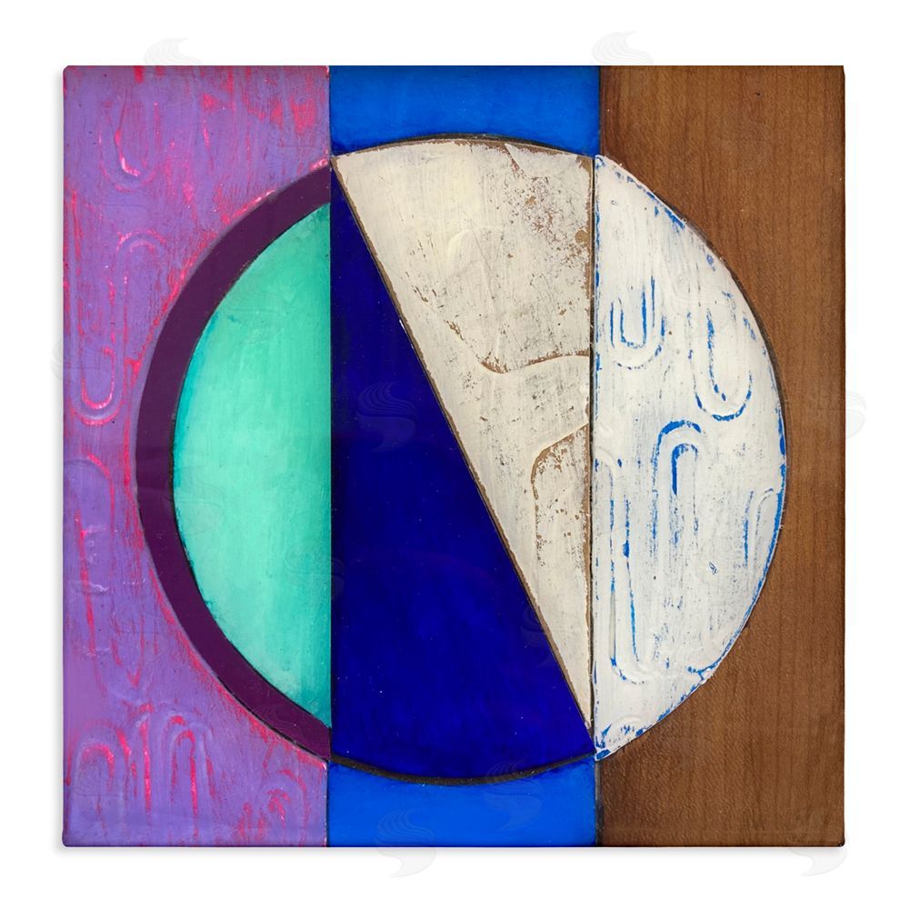 Matthew Finger Structured Blue & Purple Circle Stretched Canvas Wall Art Print