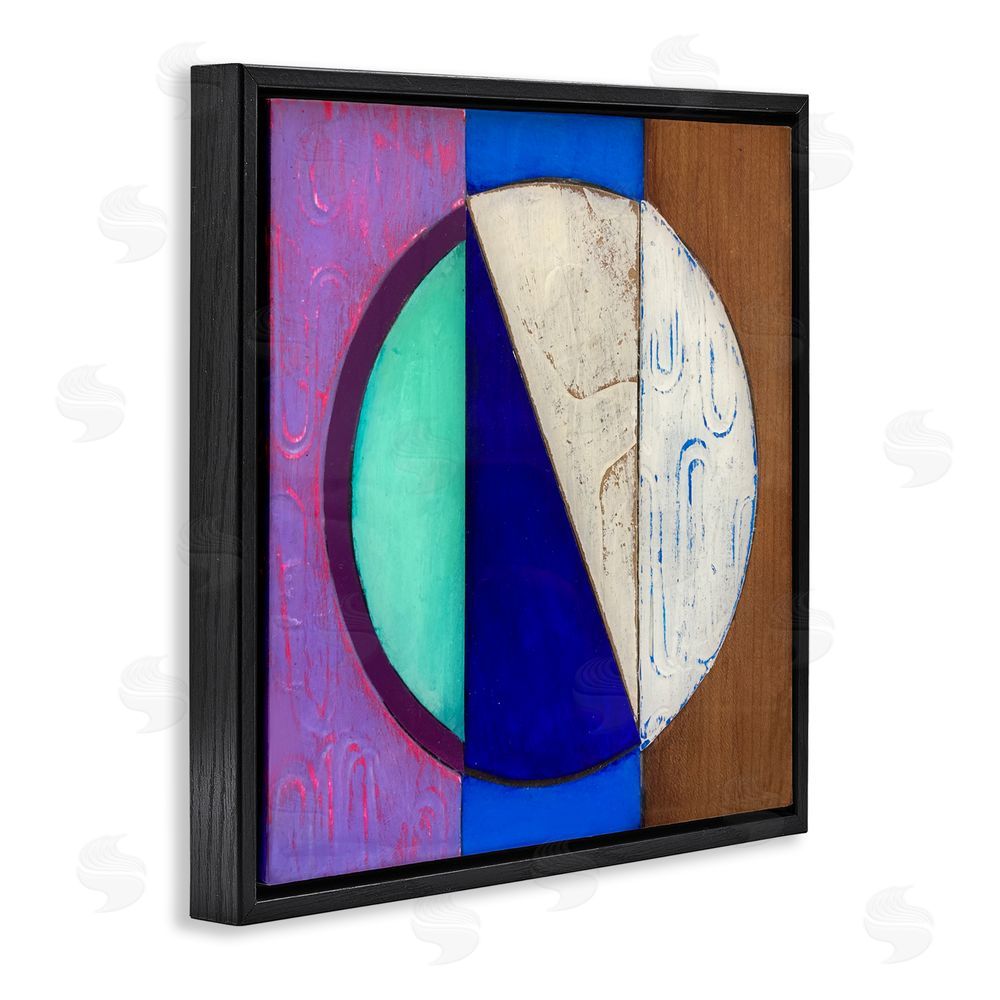 Matthew Finger Structured Blue & Purple Circle Black Floating Frame Canvas Wall Art Print