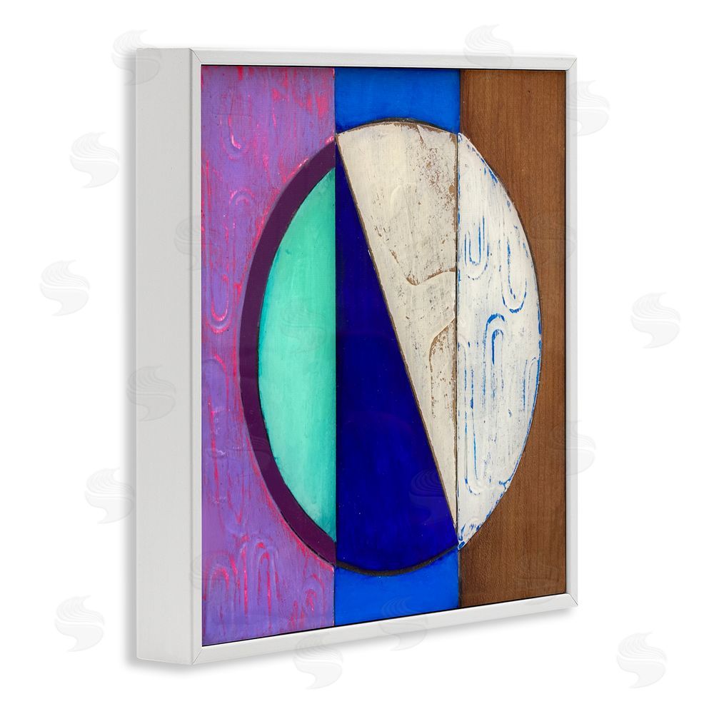 Matthew Finger Structured Blue & Purple Circle White Framed Giclee Wall Art Print