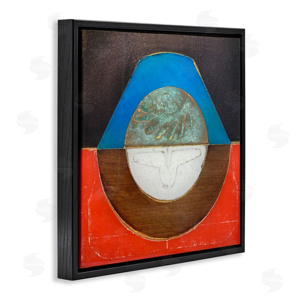Matthew Finger Round Rustic Symmetry Black Floating Frame Canvas Wall Art Print