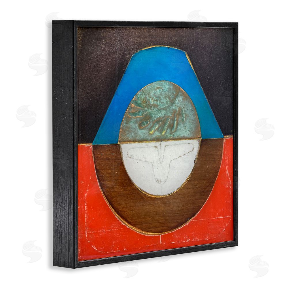 Matthew Finger Round Rustic Symmetry Black Framed Giclee Wall Art Print