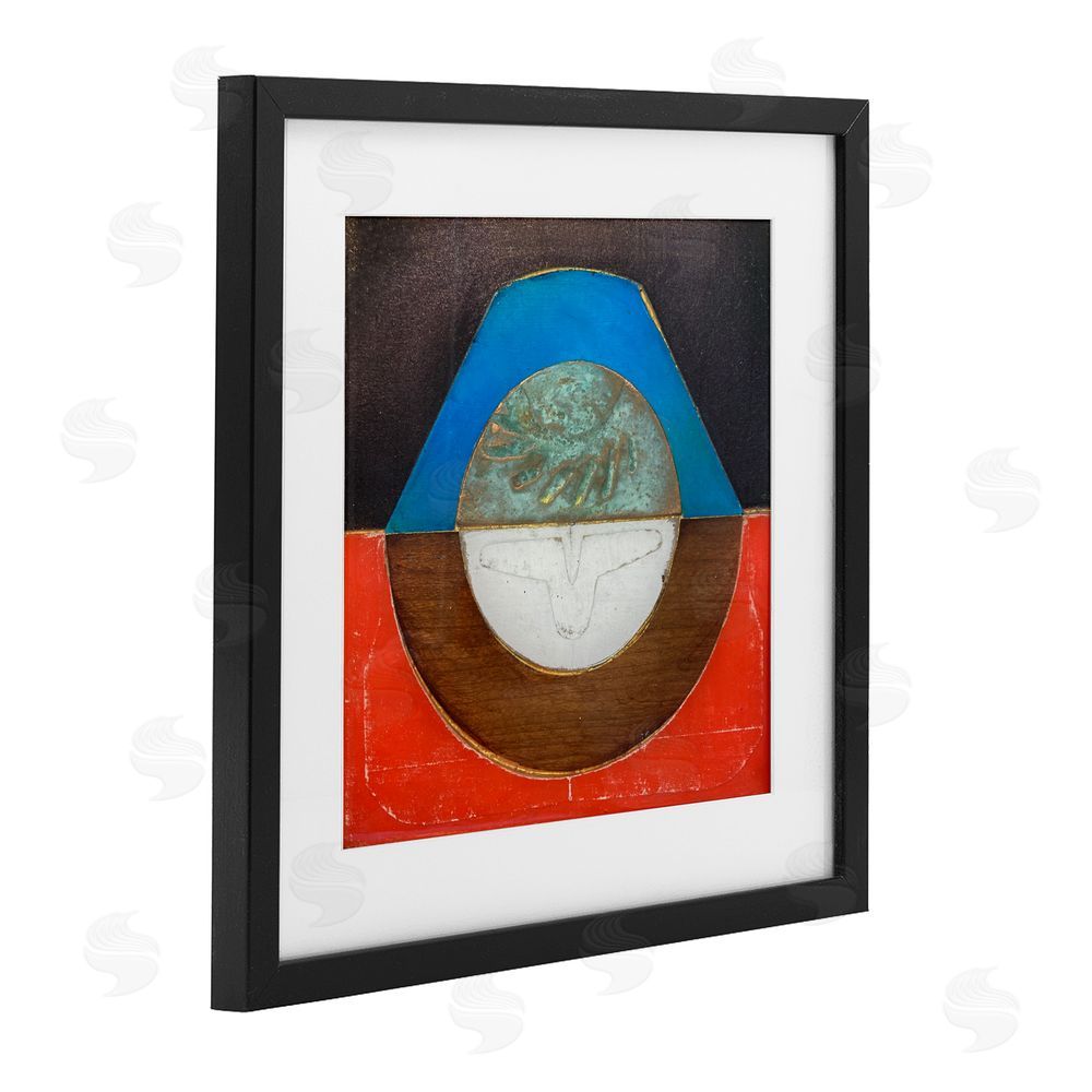 Matthew Finger Round Rustic Symmetry Black Framed Print Under Glass Wall Art