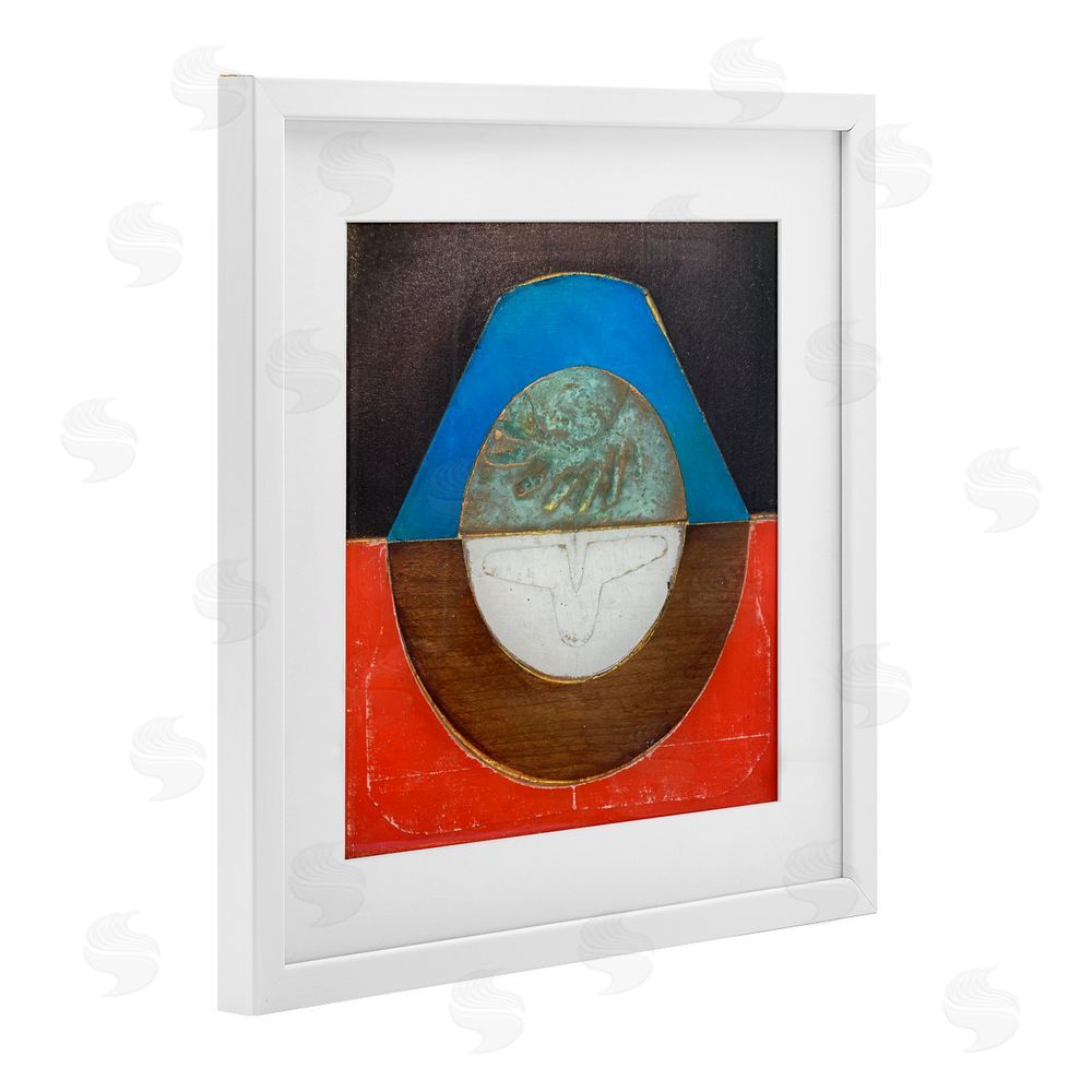 Matthew Finger Round Rustic Symmetry White Framed Print Under Glass Wall Art